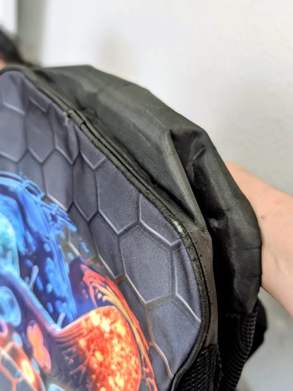 Gaming Controller Backpack - Black with Orange & Blue Controller Art